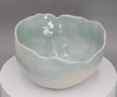 Ruffled Green Bowl