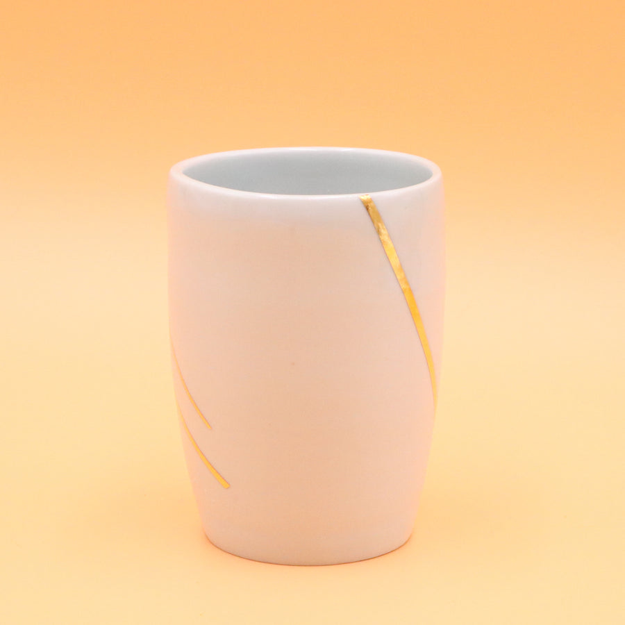Diagonal Stripped Gold Vase