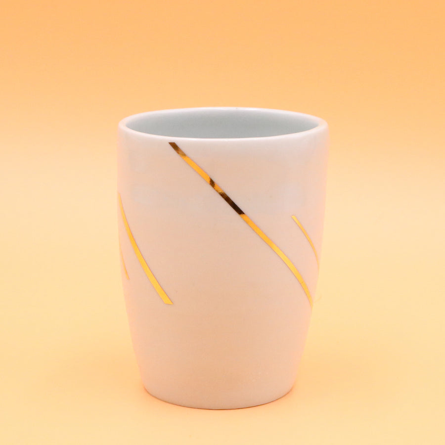 Diagonal Stripped Gold Vase